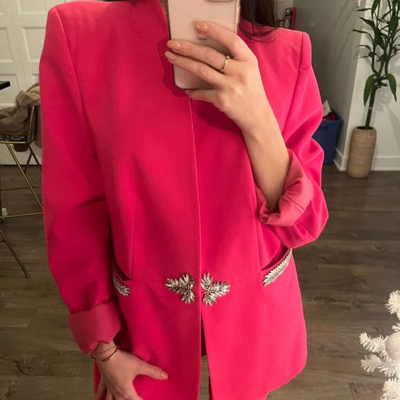 Fushia Pink tailored blazer & trousers - Picture 2 of 9